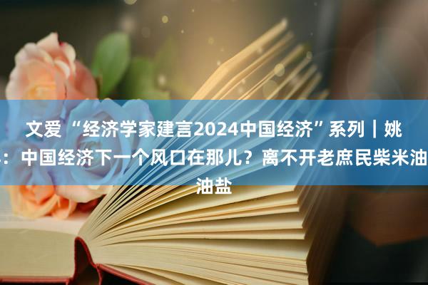 文爱 “经济学家建言2024中国经济”系列｜姚洋：中国经济下一个风口在那儿？离不开老庶民柴米油盐